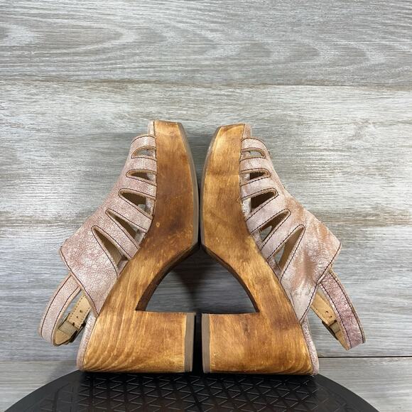 Bed Stu Women's Fontella Brown Leather Peep Toe Heels Size 8.5 - Picture 8 of 9